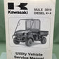 GENUINE KAWASAKI 99924-1395-01 UTILITY VEH SERVICE MANUAL MULE 3010 DIESEL 4X4