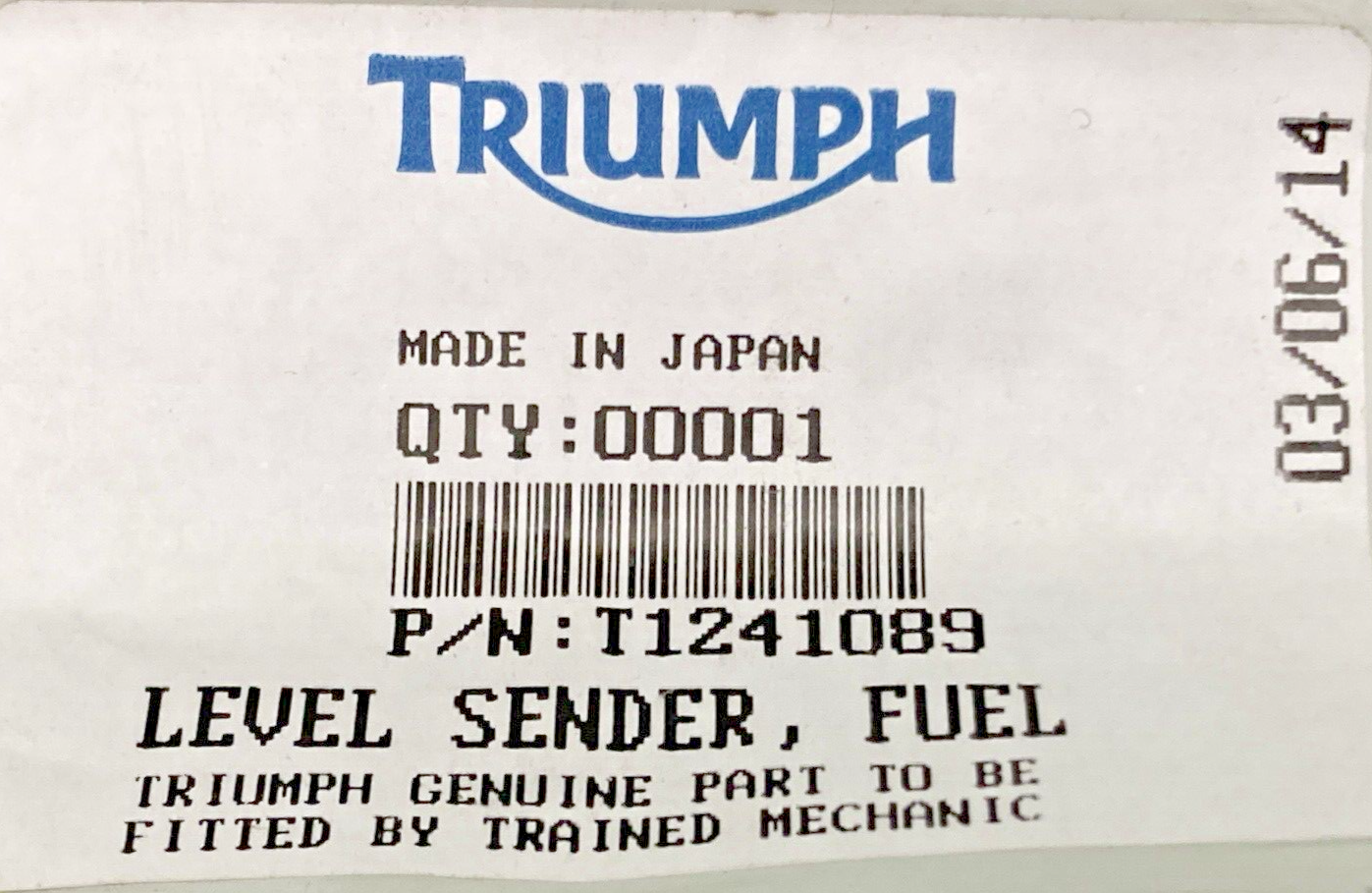 NEW GENUINE TRIUMPH  T1241089 Level Sender, Fuel