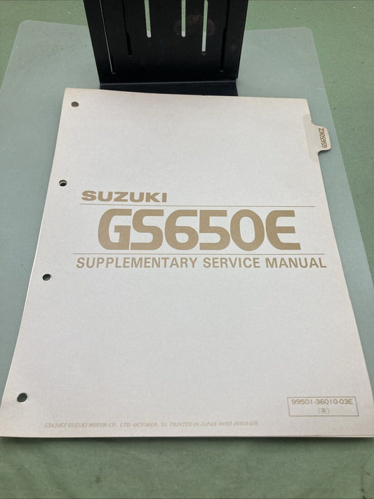 GENUINE SUZUKI 99501-36010-03E GS650E SUPPLEMENTARY SERVICE MANUAL 1981