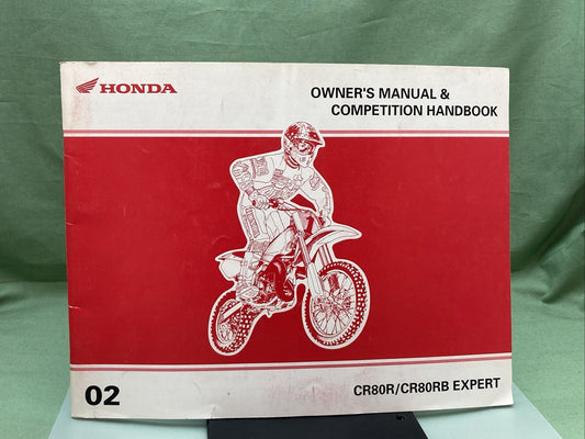 GENUINE HONDA 31GBF690 OWNER'S MANUAL/COMPETITION HNDBOK CR80R/CR80RB EXPERT '02