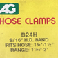 QTY 9 NEW AMGUAGE B24H HOSE CLAMP 9/16" FITS 1.25"- 1.5" HOSE RANGE 1-1/16" - 2"