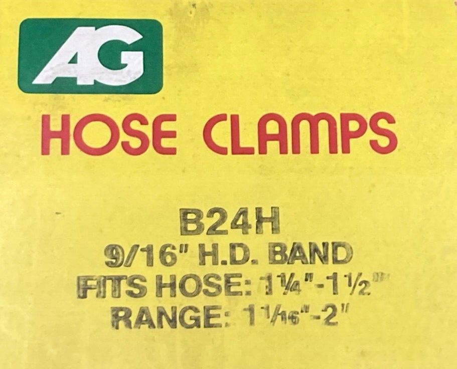 QTY 9 NEW AMGUAGE B24H HOSE CLAMP 9/16" FITS 1.25"- 1.5" HOSE RANGE 1-1/16" - 2"