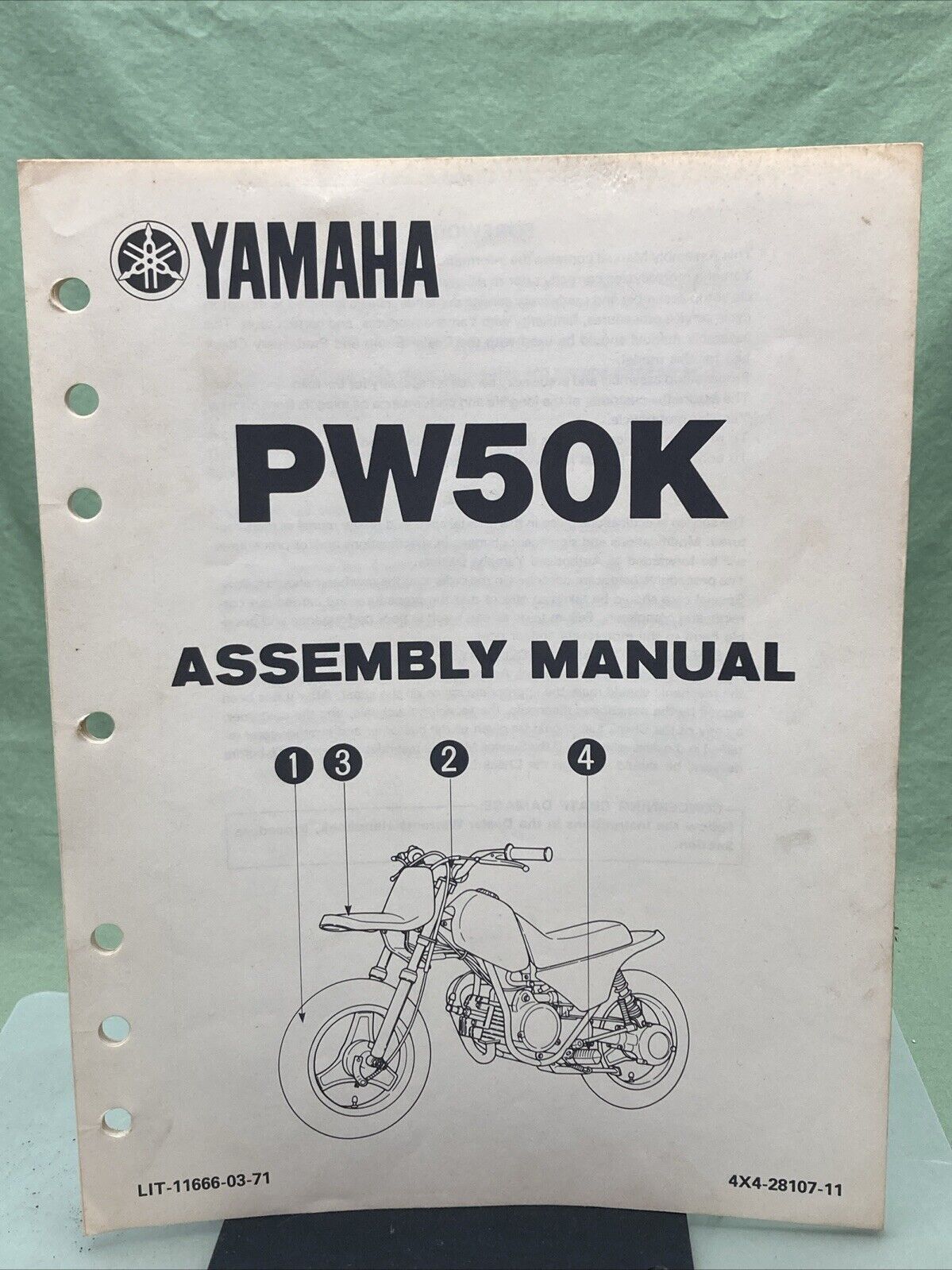 GENUINE YAMAHA LIT-11666-03-71 PW50K ASSEMBLY MANUAL 4X4-28107-11