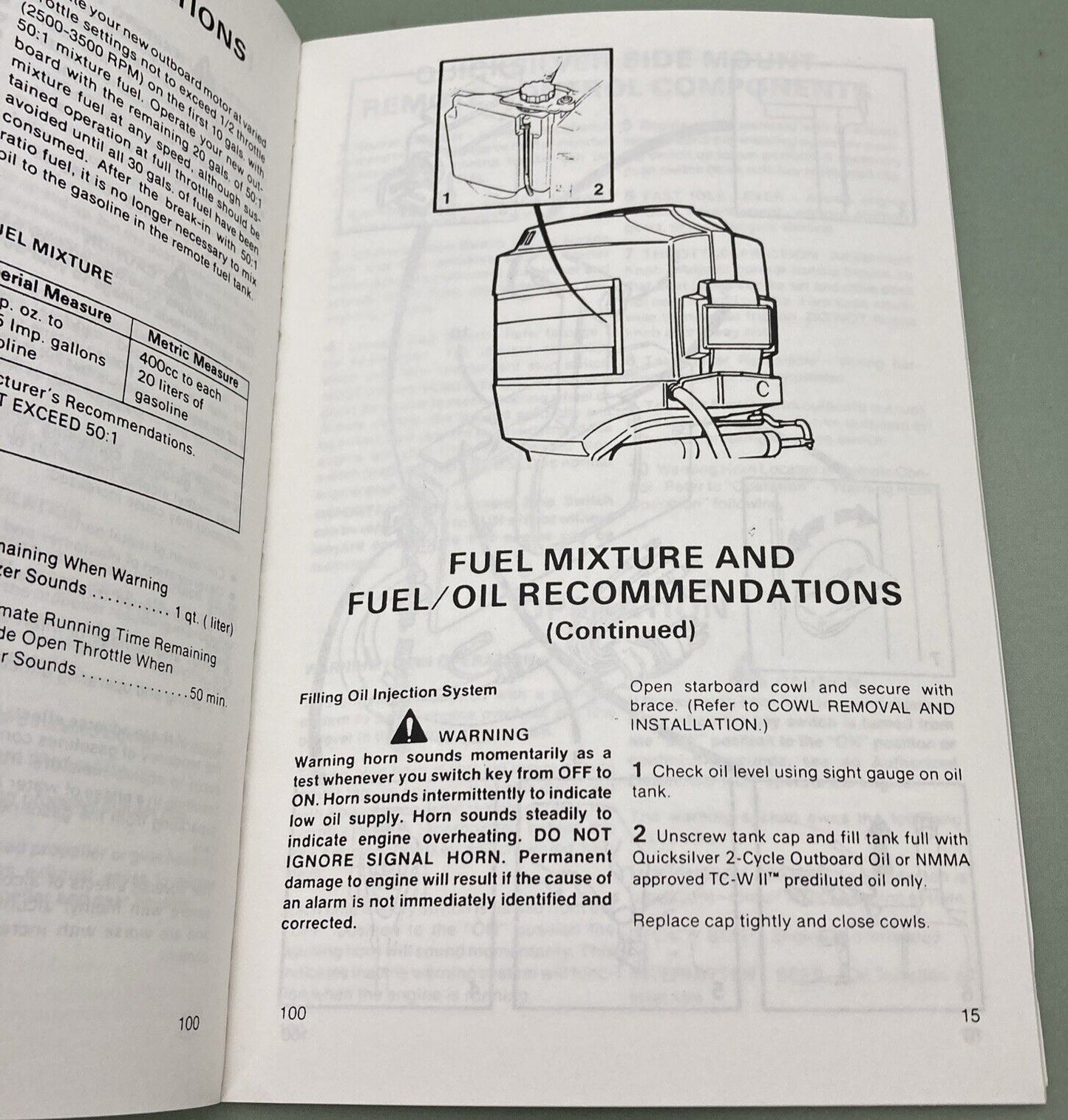 GENUINE MERCURY 90-12428920 OPERATION & MAINTENANCE MANUAL MODEL 75 90 1991