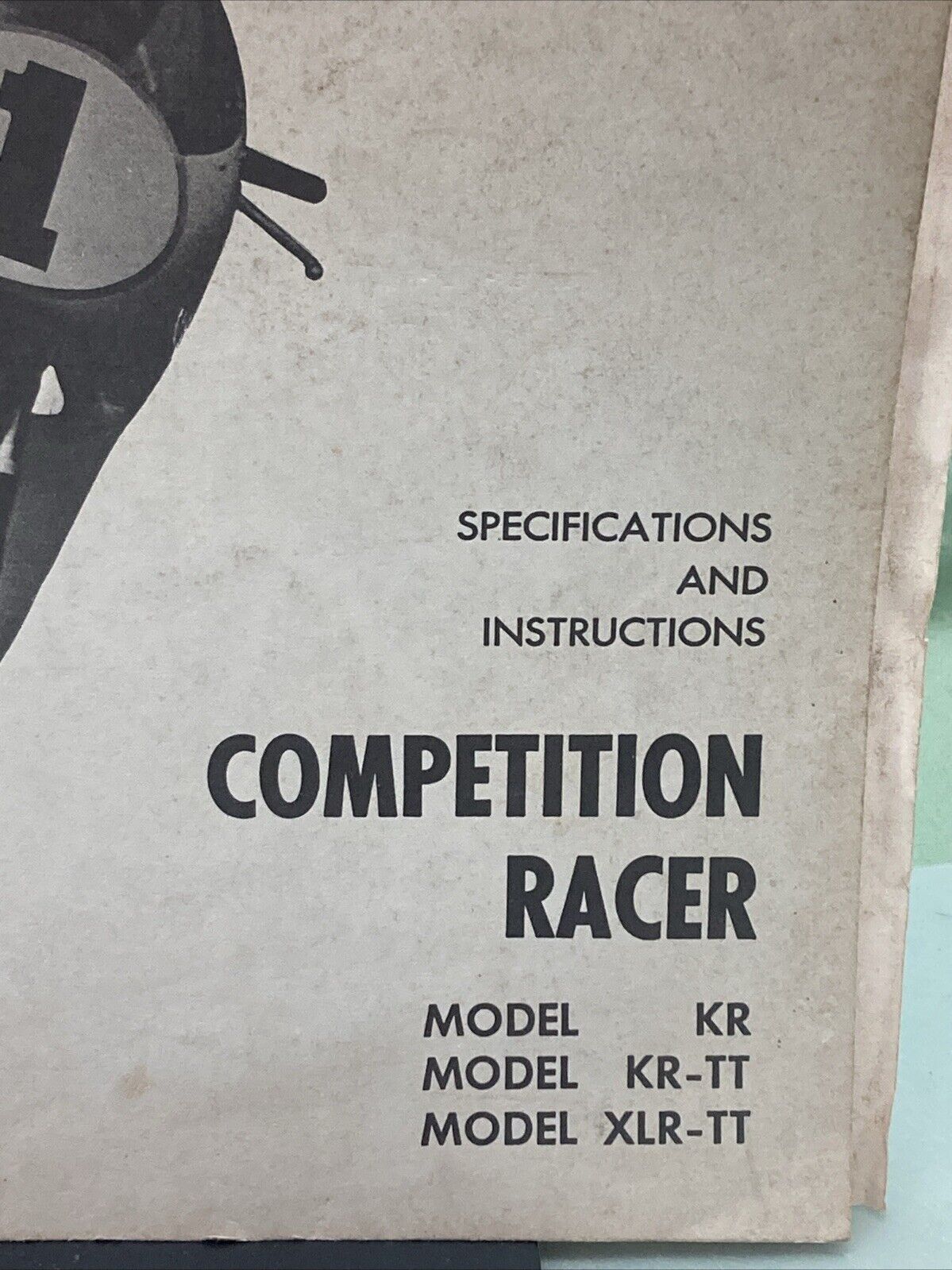 HARLEY DAVIDSON COMPETITION RACER SPECIFICATIONS /INSTRUCTIONS KR, KR-TT, XLR-TT