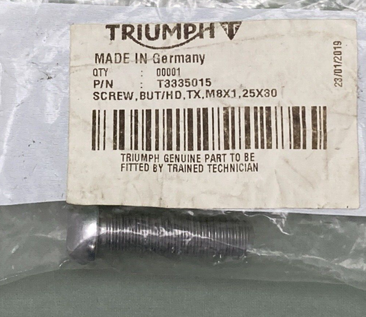 NEW GENUINE TRIUMPH T3335015 Screw, But/hd, Tx, M8 X 30