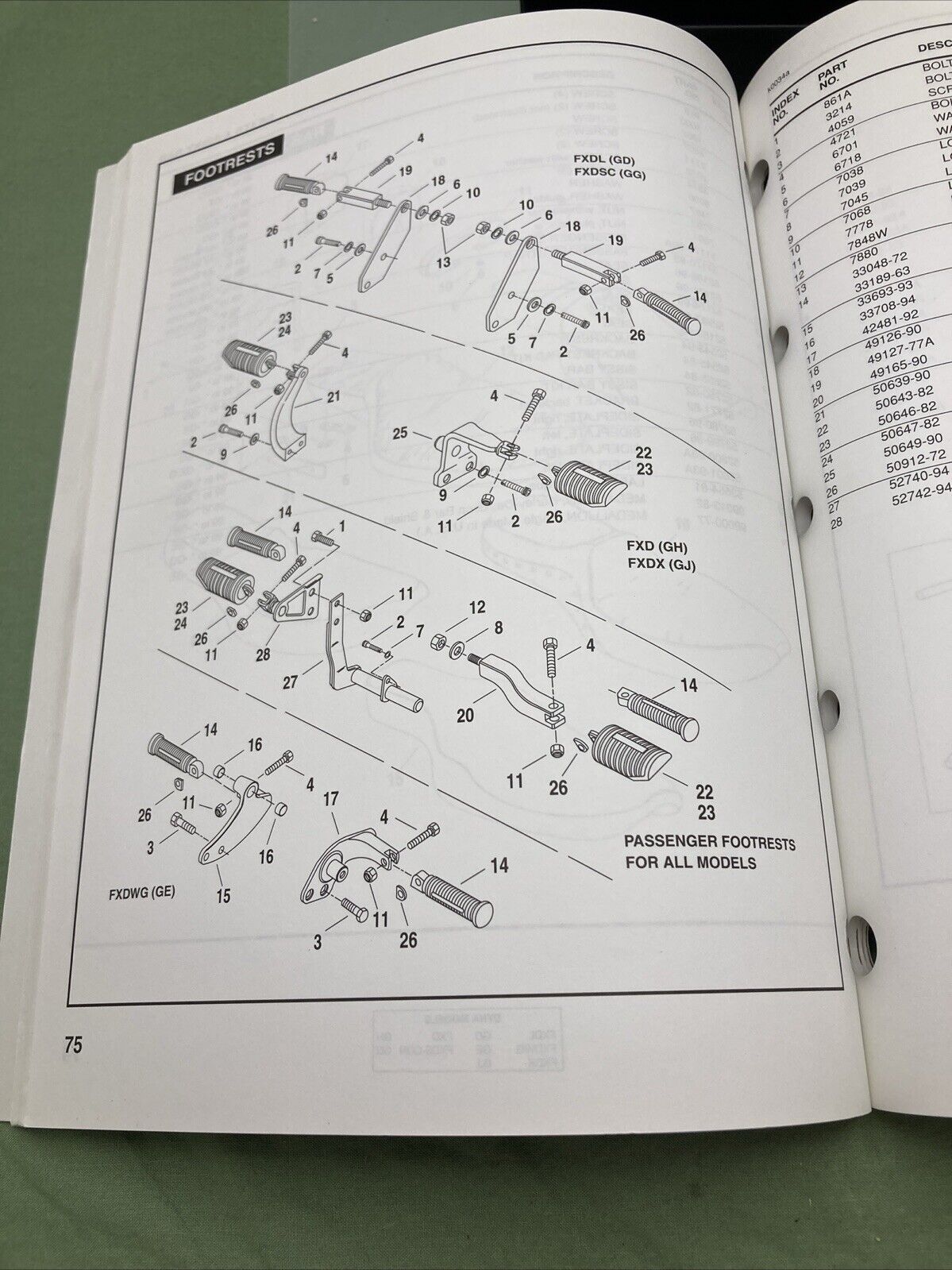 HARLEY DAVIDSON 99439-99A DYNA MODELS 1999 OFFICAL FACTORY MANUAL PARTS CATALOG