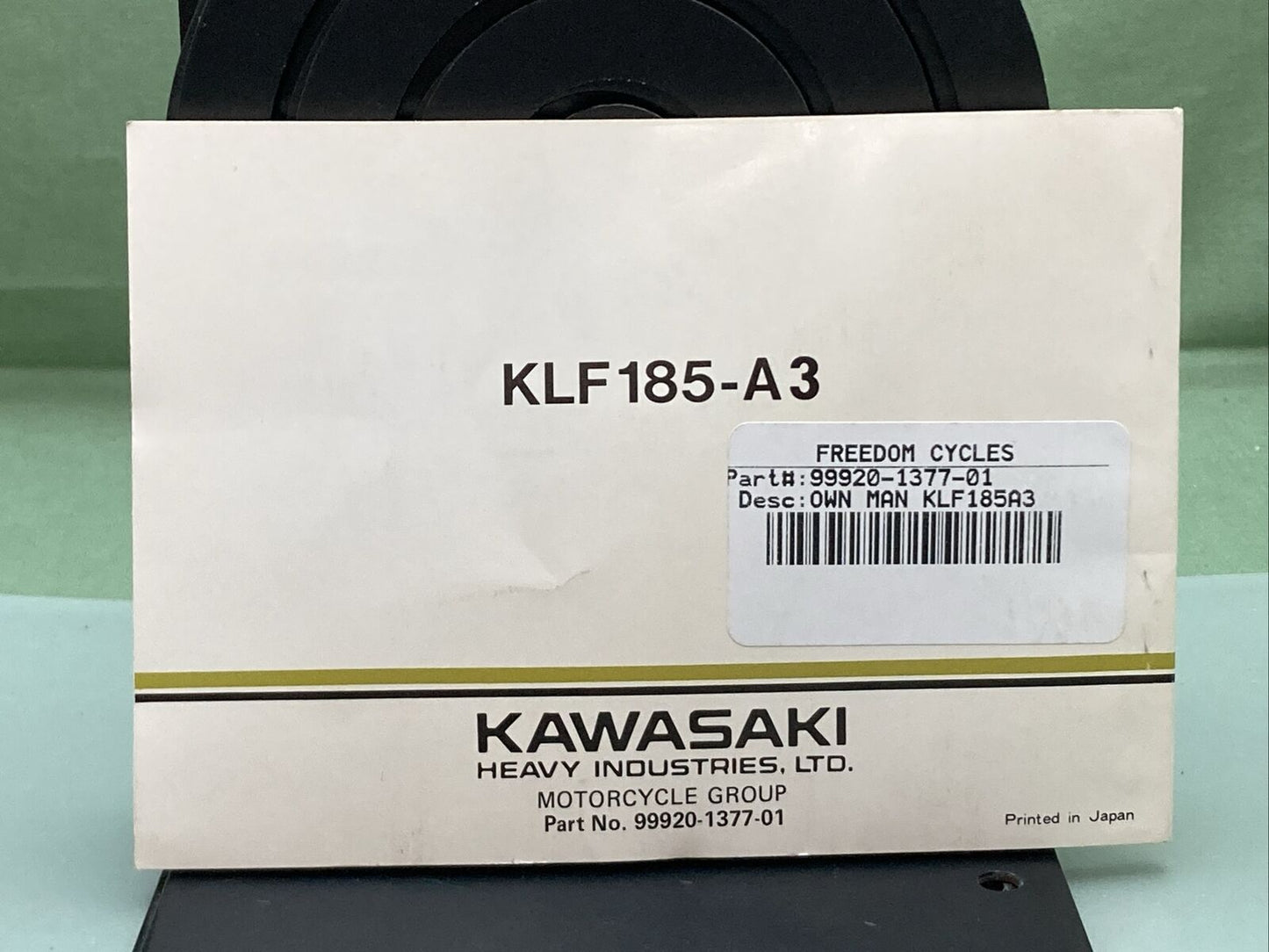 GENUINE KAWASAKI 99920-1377-01 KLF 185 BAYOU OWNER'S MANUAL