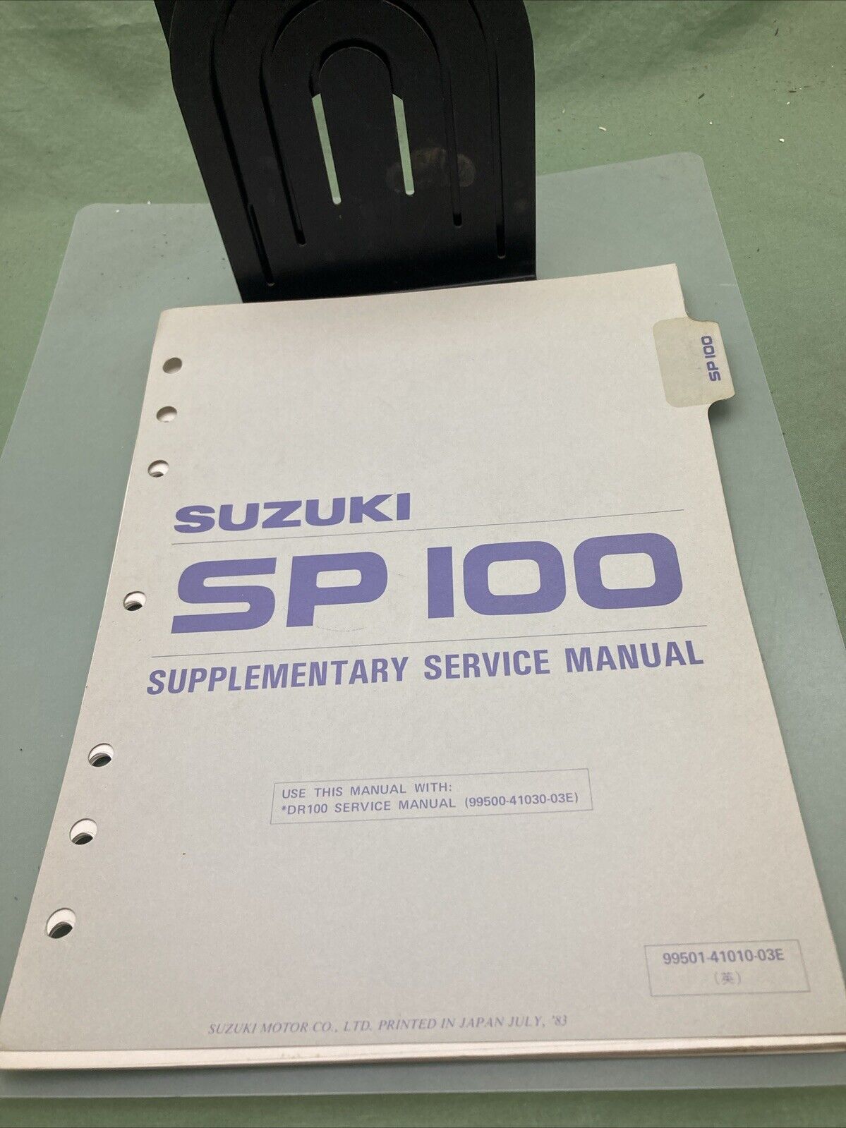 GENUINE SUZUKI 99501-41010-03E SP100 SUPPLEMENTARY SERVICE MANUAL 1983