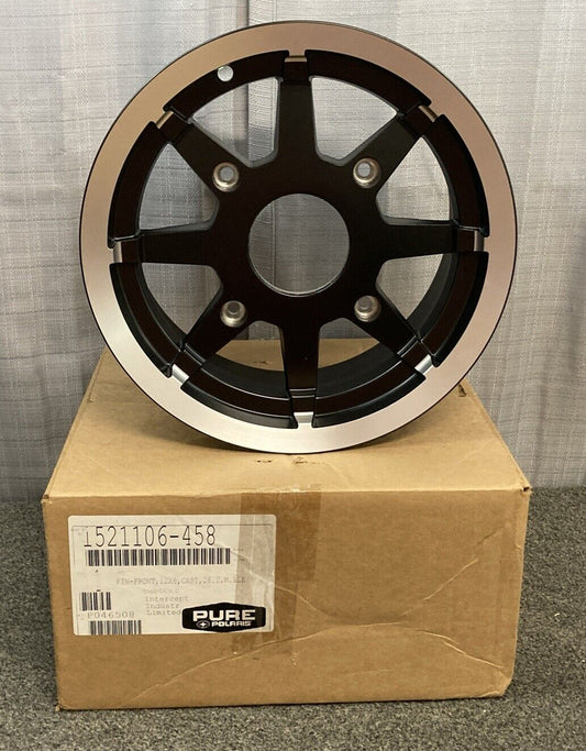 NEW GENUINE POLARIS 1521106-458 RIM FRONT 12X6 CAST 26.2 M. BLK