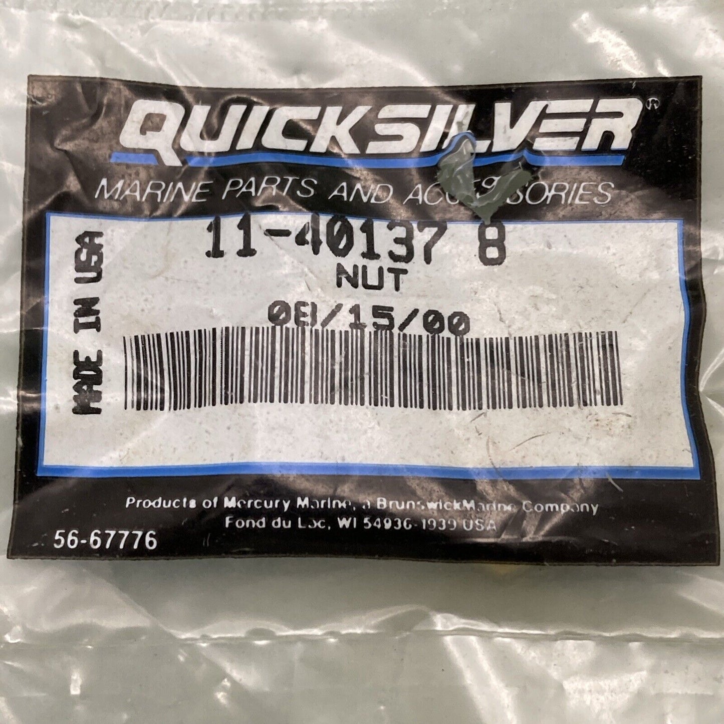 QTY 2 NEW GENUINE MERCURY QUICKSILVER 11-40137 8 NUT G HSNG OUTBOARD 75-90HP