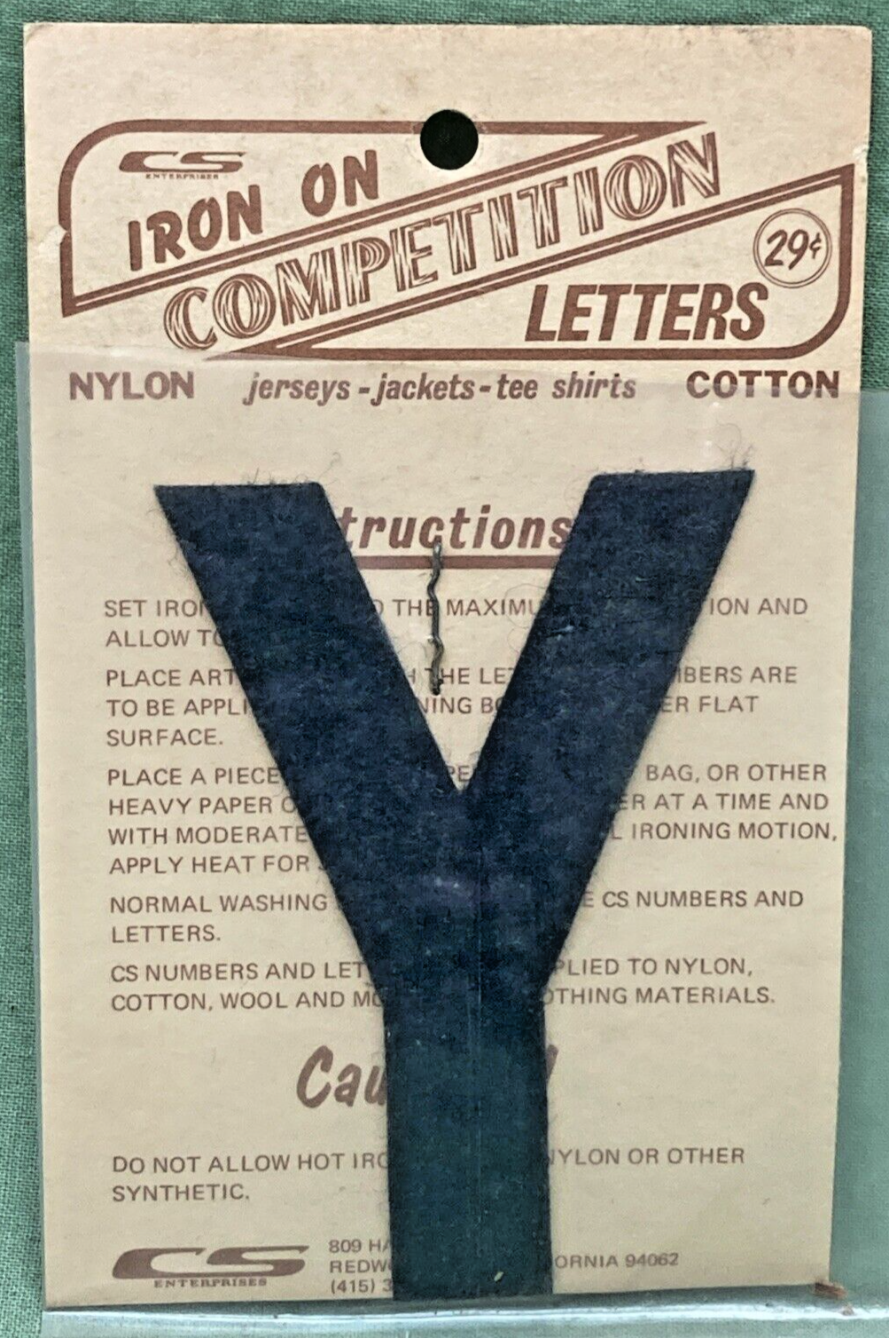 QTY 3 NEW 3" BLACK IRON ON COMPETITION LETTER Y