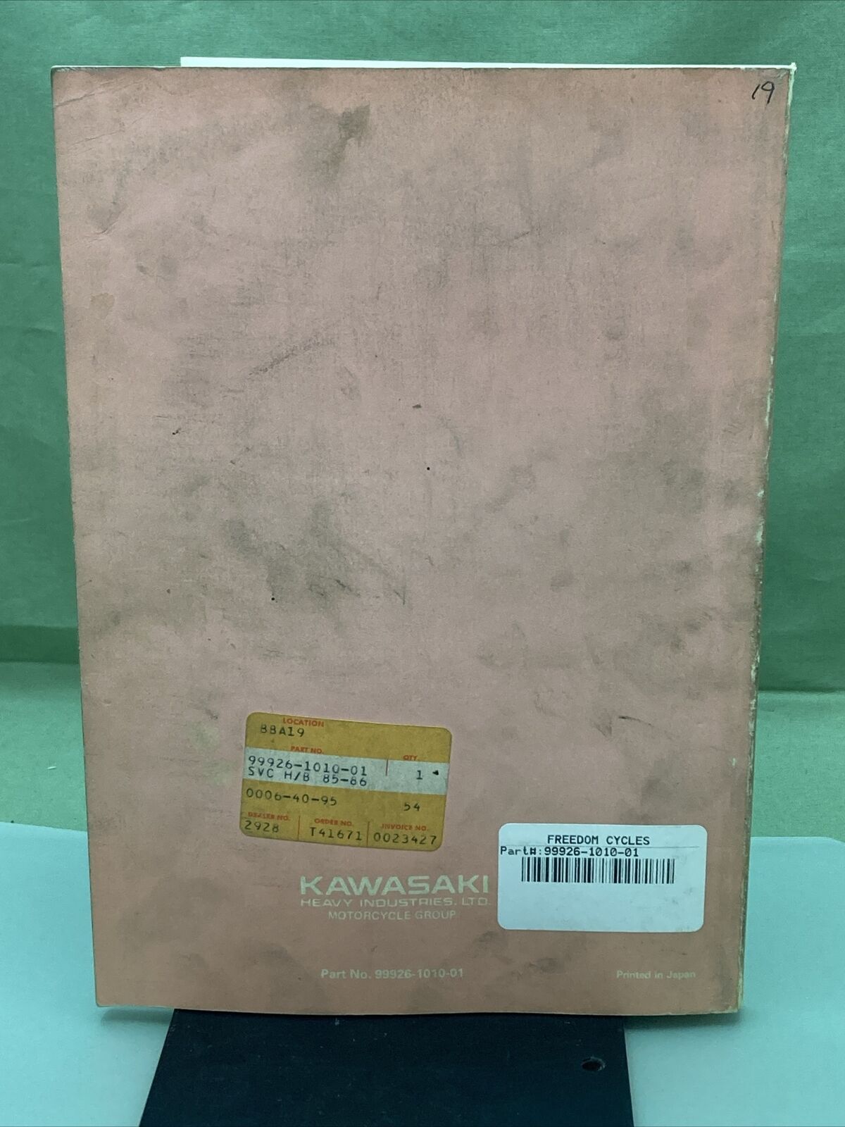 GENUINE KAWASAKI 99926-1010-01 SERVICE SPECIFICATIONS HANDBOOK '85 AND '86 MODEL