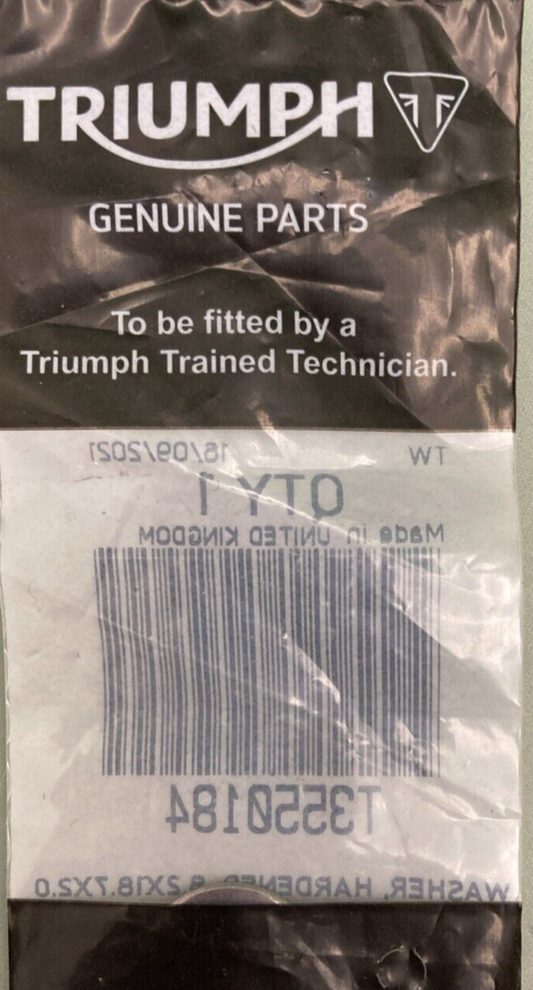 NEW GENUINE TRIUMPH T3550184 Washer, Hardened, 8.2X18.7X2.0