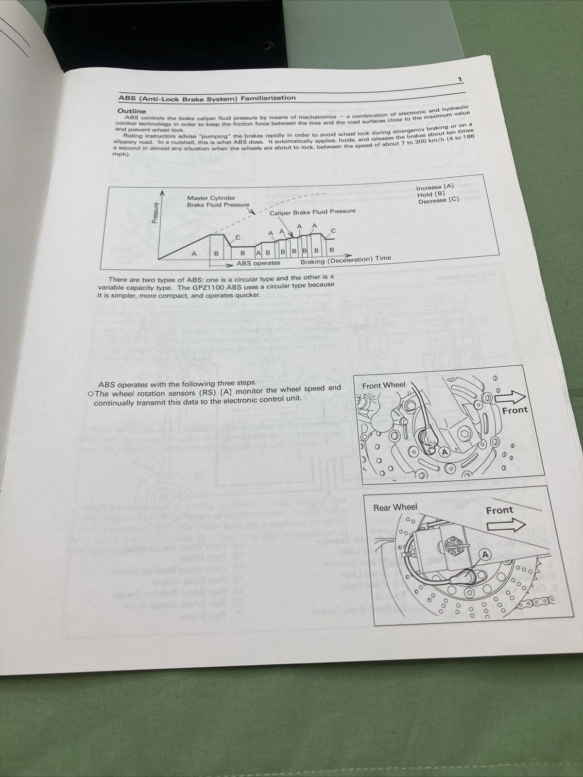 GENUINE KAWASAKI 99964-0059-01 GPZ1100 ABS TRAINING MANUAL