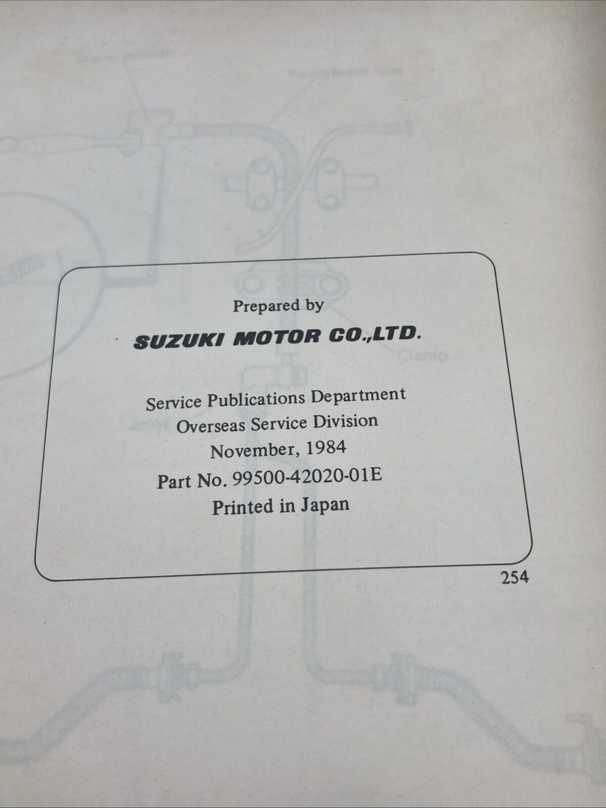 GENUINE SUZUKI 99500-42020-01E LT230GE SERVICE MANUAL 1984