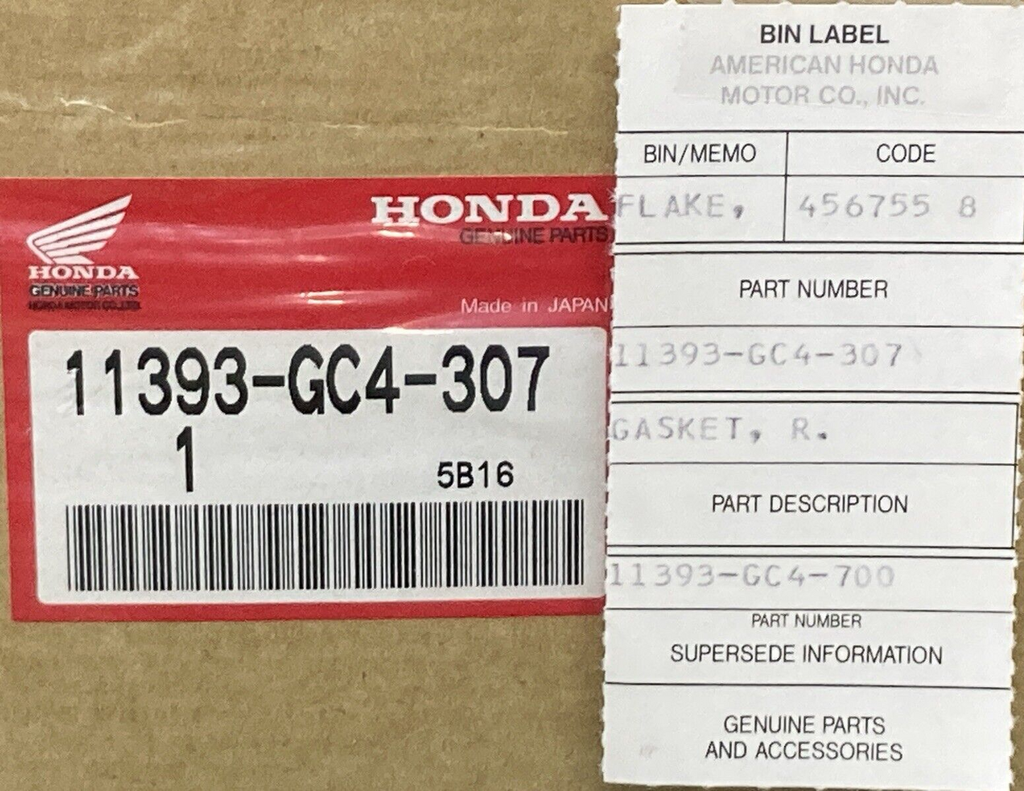 NEW GENUINE HONDA 11393-GC4-307 GASKET RIGHT CRANKCASE COVER