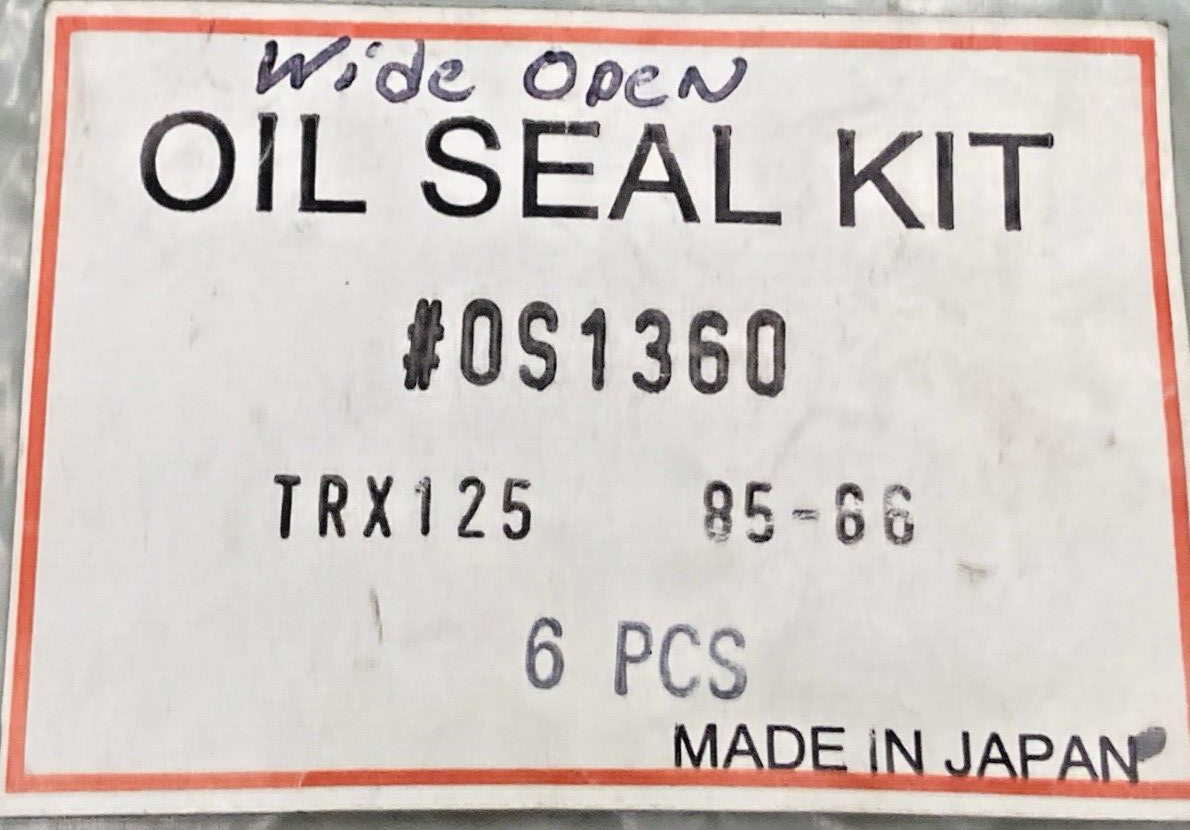 NEW WIDE OPEN 0S1360 OIL SEAL KIT, TRX 125 85-66