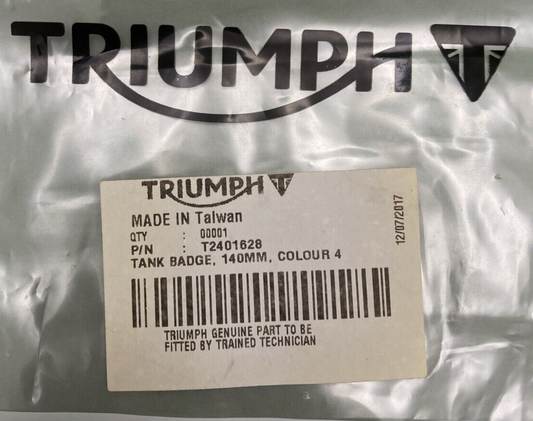 NEW GENUINE TRIUMPH T2401628 Tank Badge Kit, 140MM