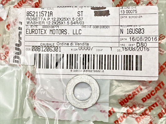 QTY 9 NEW GENUINE DUCATI 85211571A WASHER 12.2X25X1.5