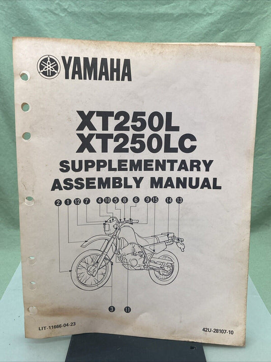 GENUINE YAMAHA LIT-11666-04-23 XT250L XT250LC SUP ASSY MANUAL 15E-28197-10 1983