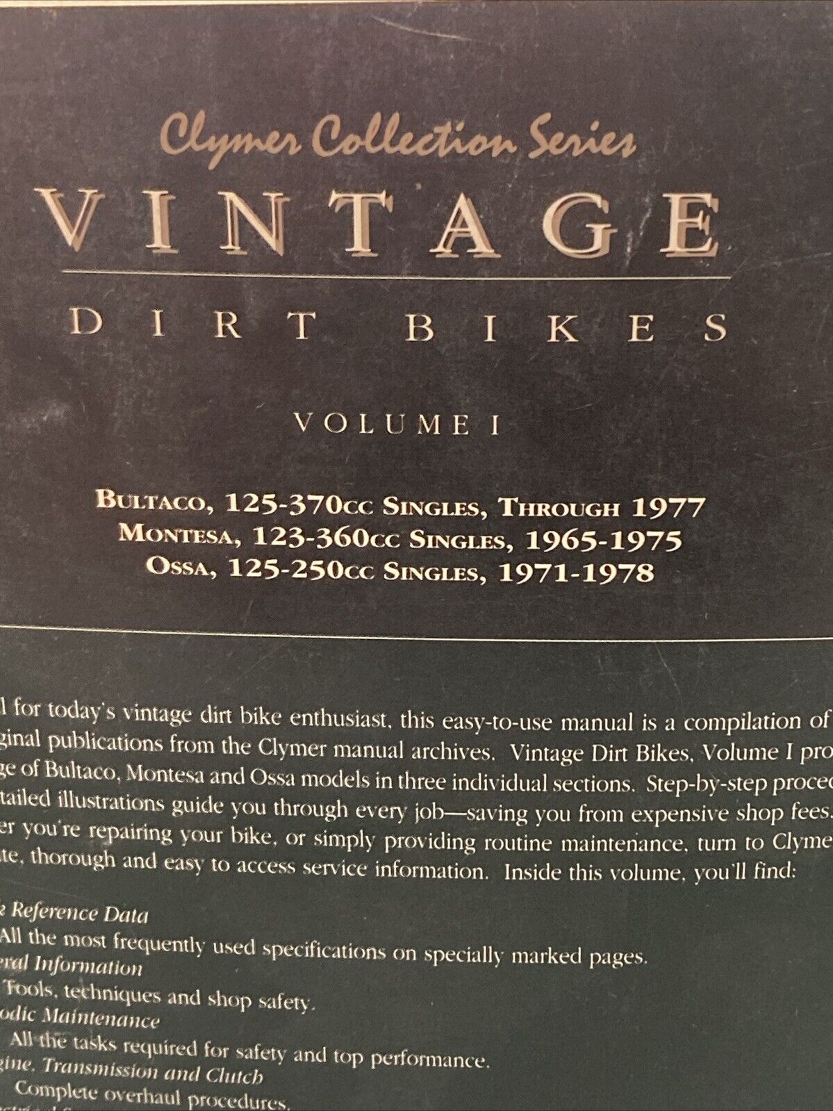 CLYMER M300 COLLECTION SERIES VINTAGE DIRT BIKES VOL 1 1992