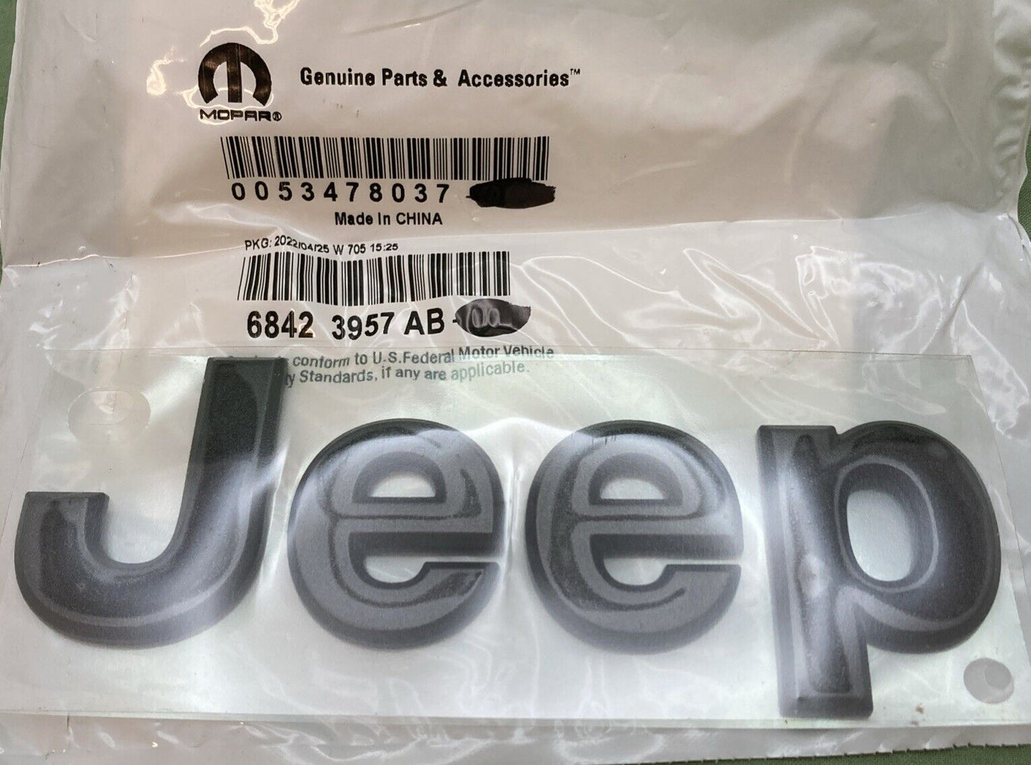 NEW GENUINE MOPAR 68423957AB Hood Nameplate 2019-2023 Jeep Cherokee