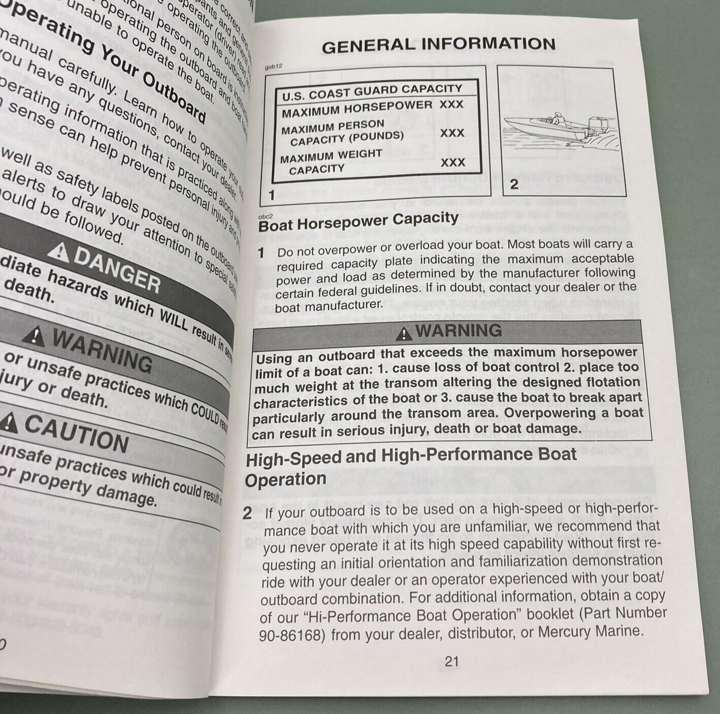 GENUINE MERCURY 90-10215030 OPERATION MAINTENANCE & WARRANTY MANUAL 2002