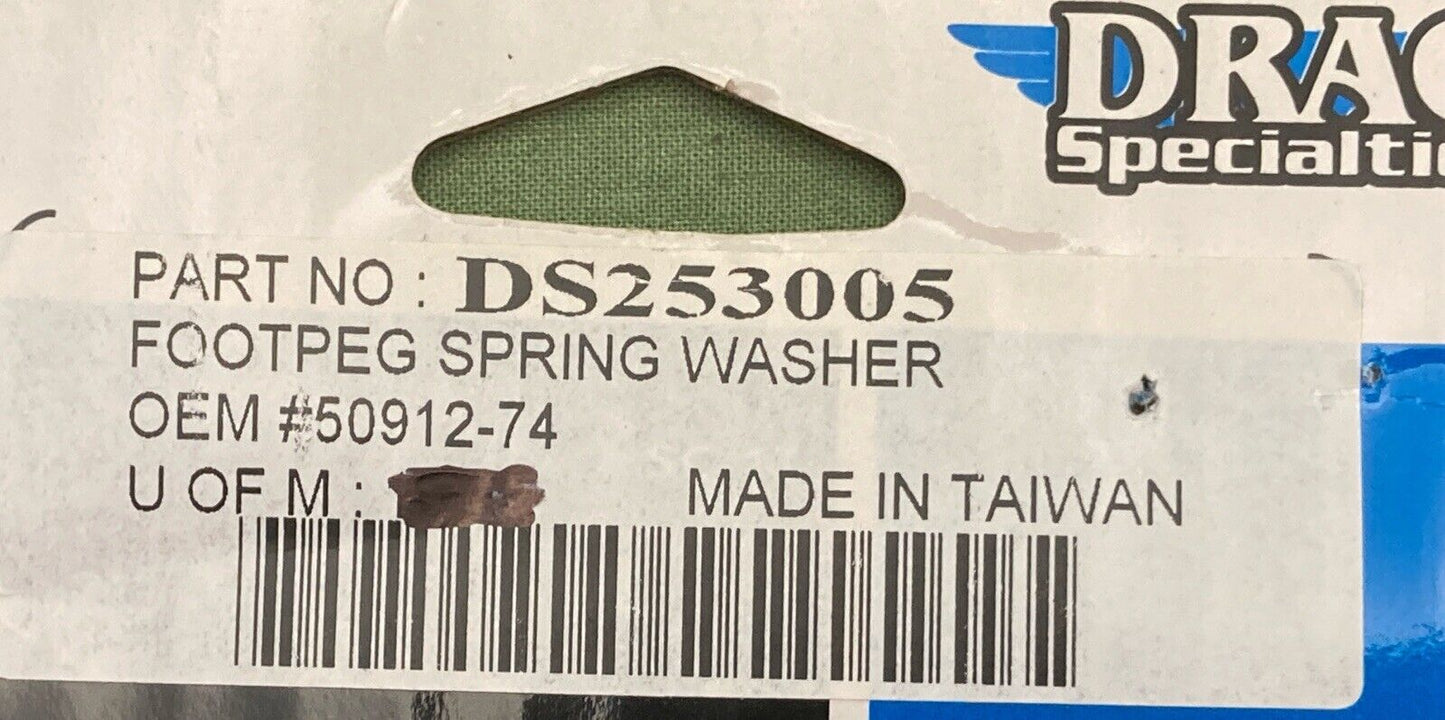 QTY 2 NEW DRAG SPECIALTIES DS253005 FOOTPEG SPRING WASHER 50912-74