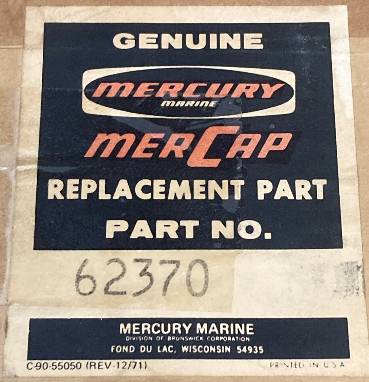 NEW GENUINE MERCURY 62370 BRACKET TOP COWL OUTBOARD 40HP