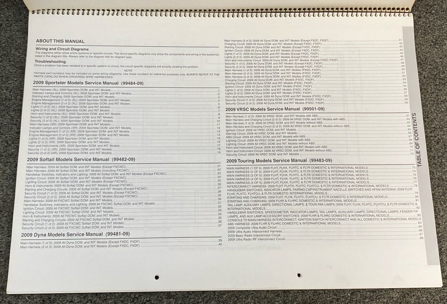 GENUINE HARLEY DAVIDSON 99949-09 WIRING DIAGRAMS BOOK 2009