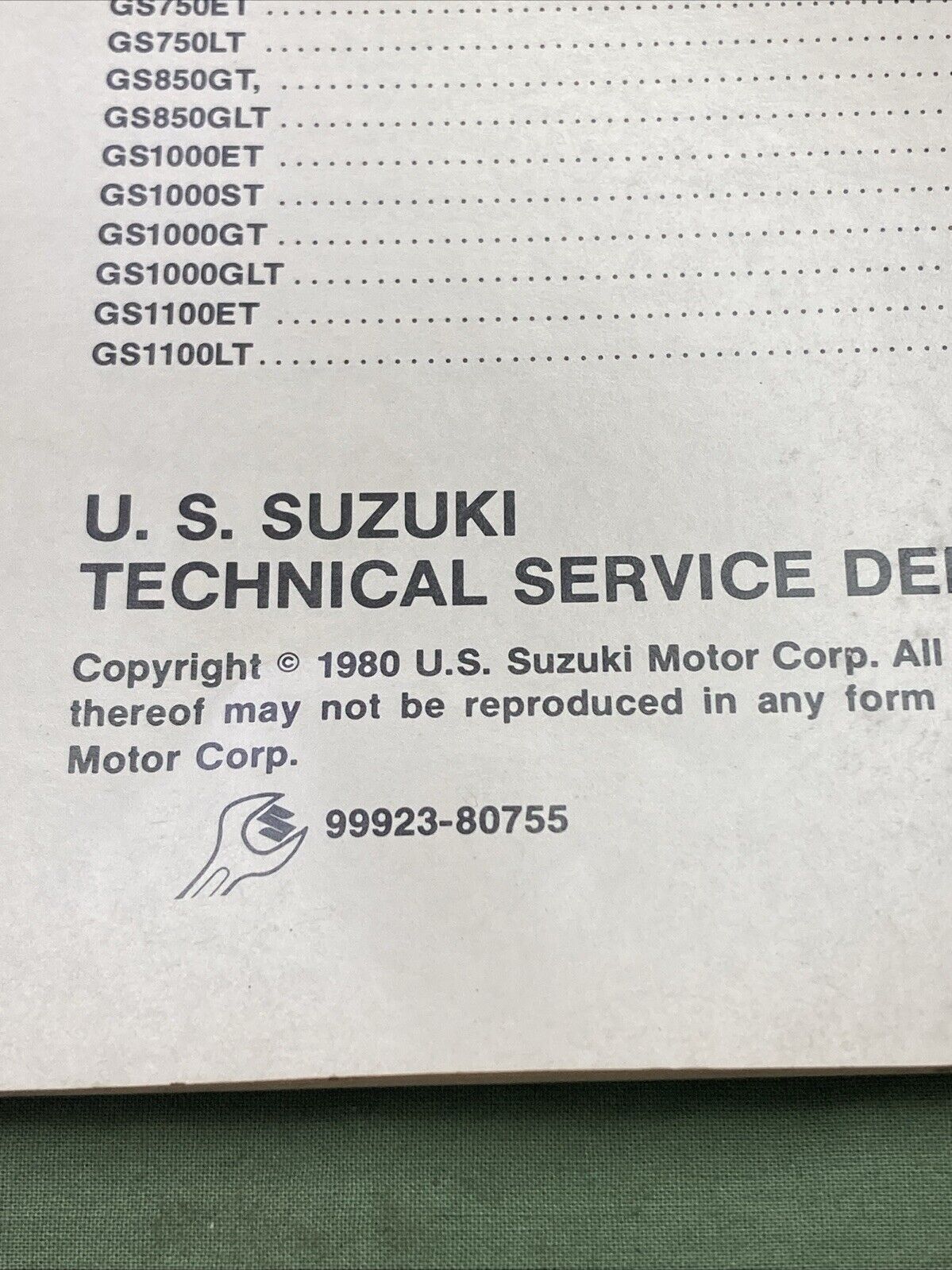 GENUINE SUZUKI 99923-80755 WIRING DIAGRAMS 1980