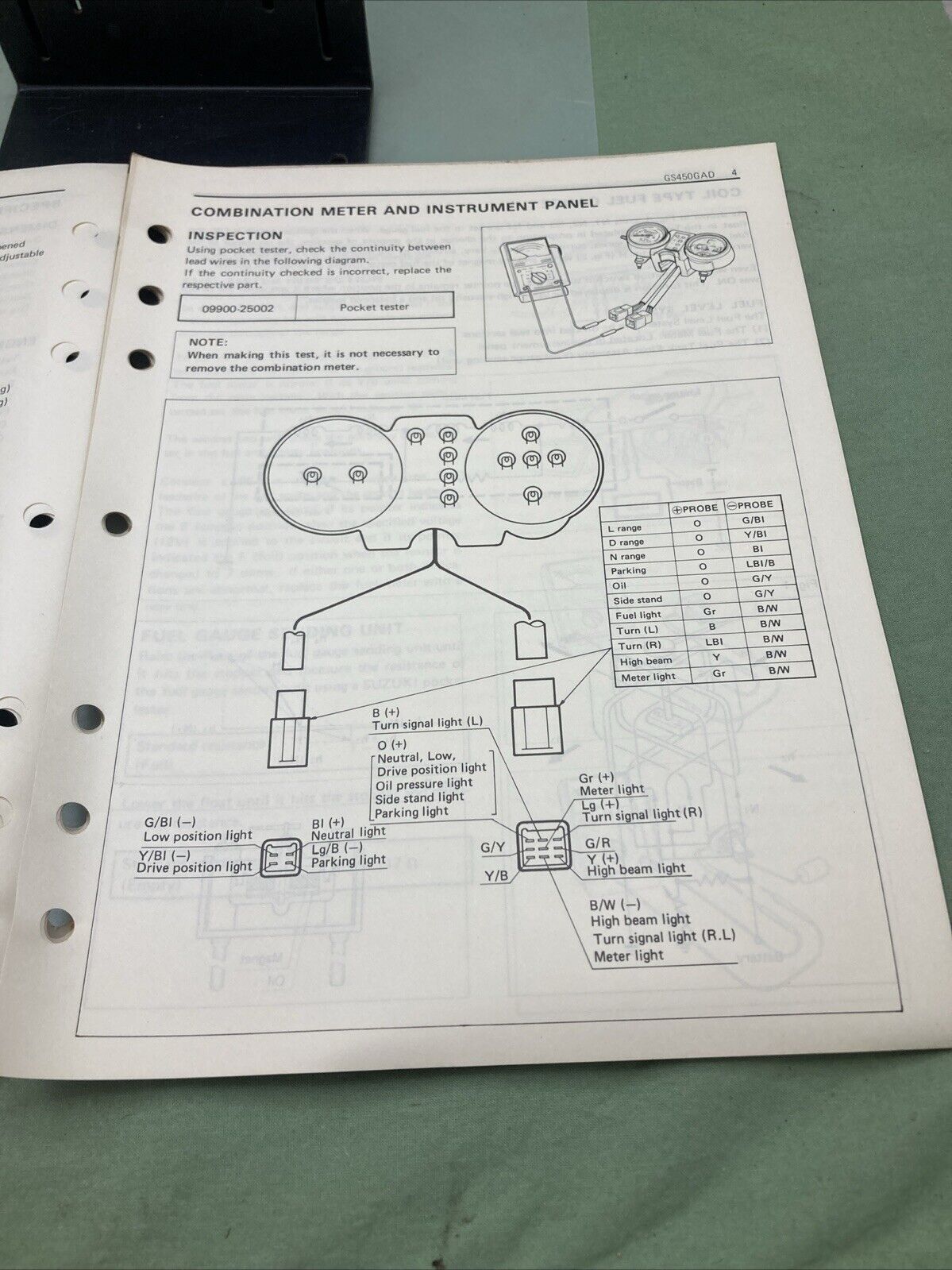 GENUINE SUZUKI 99501-34040-03E GS450GA SUPPLEMENTARY SERVICE MANUAL 1982