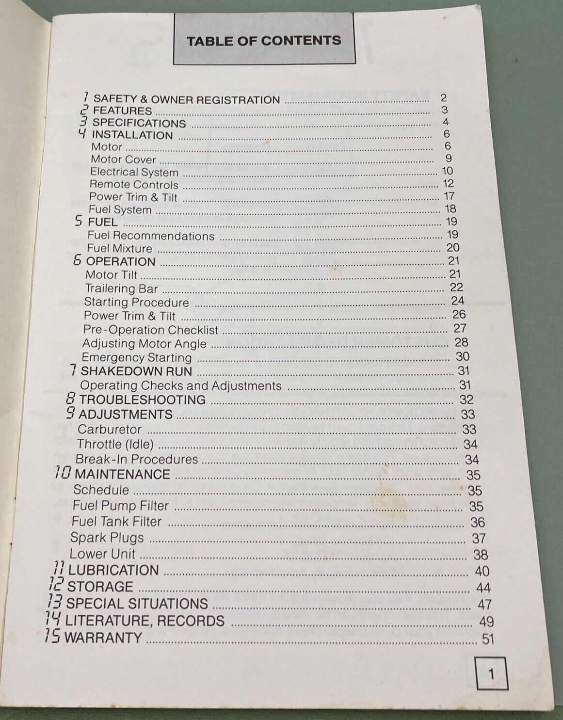 MERCURY FORCE OUTBOARDS 0B4204-1 OPERATOR'S MANUAL 85/125
