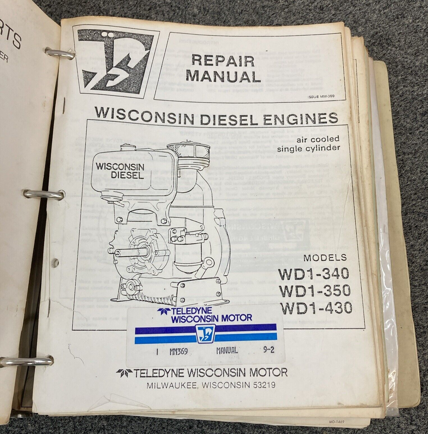 GENUINE WISCONSIN TELEDYNE SUBARU ROBIN SERVICE/REPAIR MANUALS & ADD. INFO