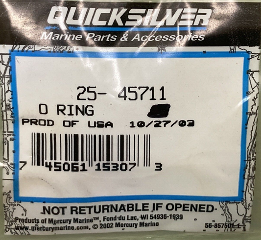 QTY 2 NEW GENUINE MERCURY 25-45711 O-RING .612 x .103