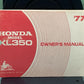 GENUINE HONDA 3138502 XL350 OWNER'S MANUAL '77