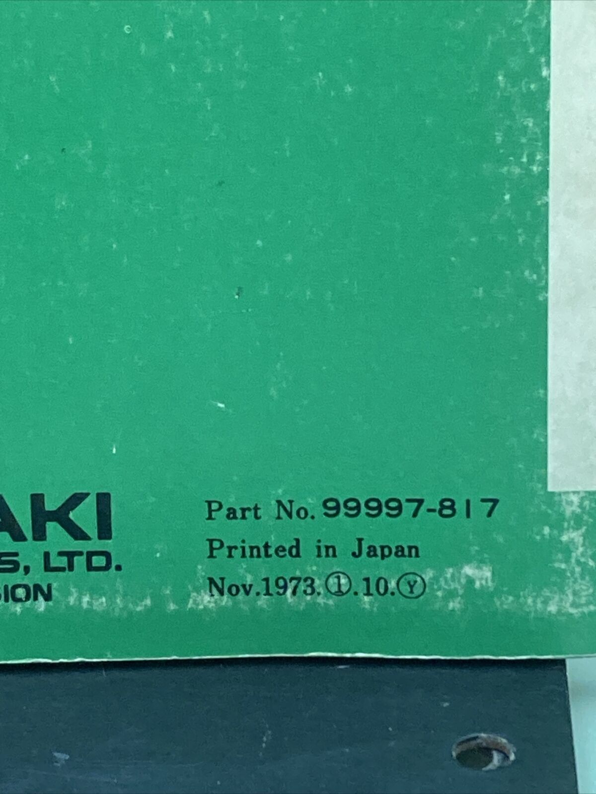 GENUINE KAWASAKI 99997-817 KS125 OWNER'S MANUAL