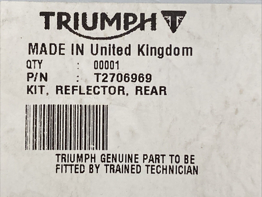 NEW GENUINE TRIUMPH T2706969  Red Rear Deflector Kit