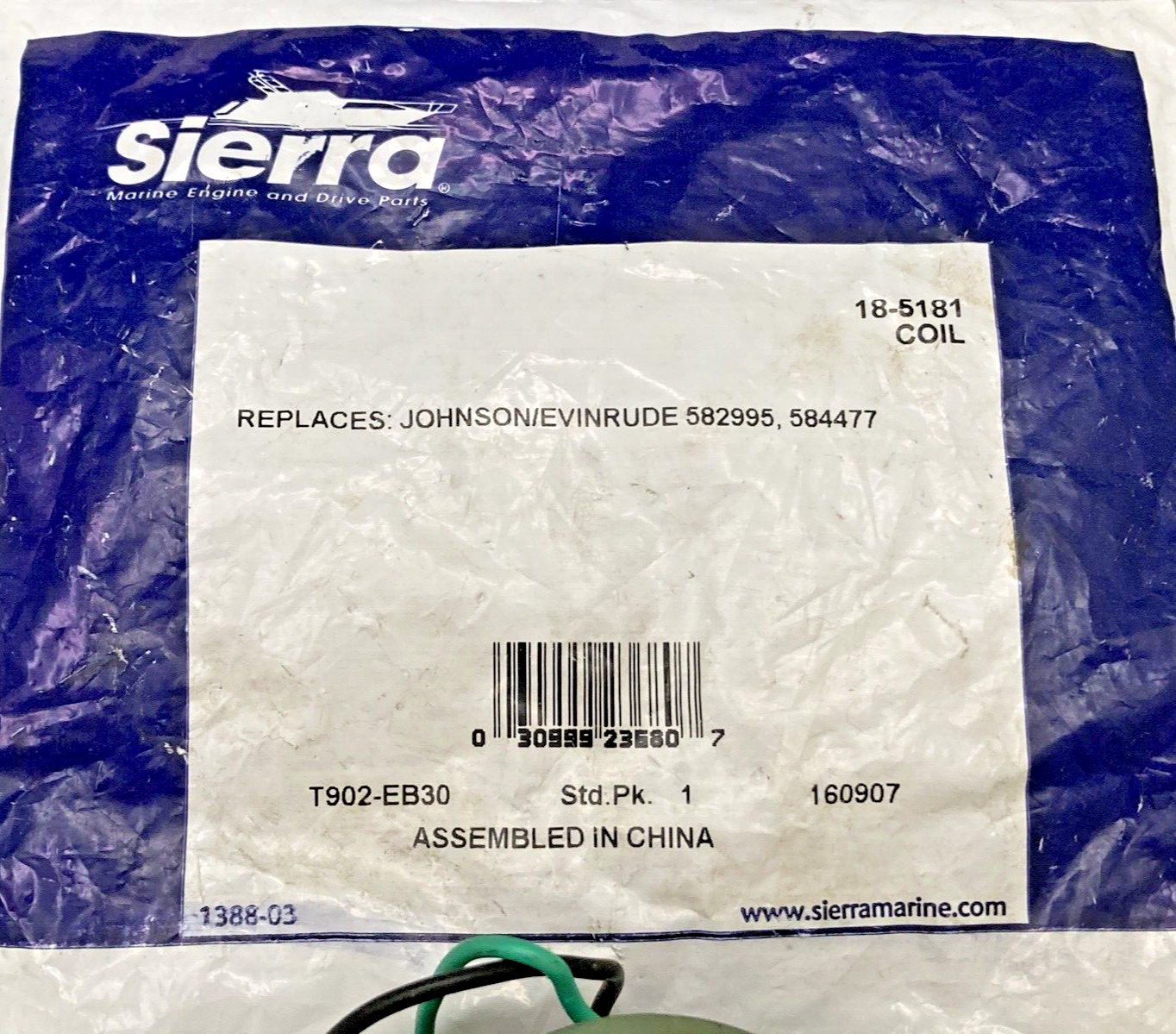 NEW REPLACES SIERRA 18-5181 IGNITION COIL EVINRUDE JOHNSON 584477 MERCURY 802371