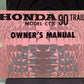 GENUINE HONDA TRAIL 90 CT90 OWNER'S MANUAL