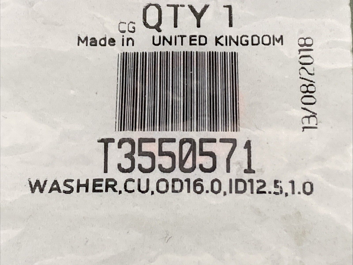 NEW GENUINE TRIUMPH T3550571 Washer, Copper