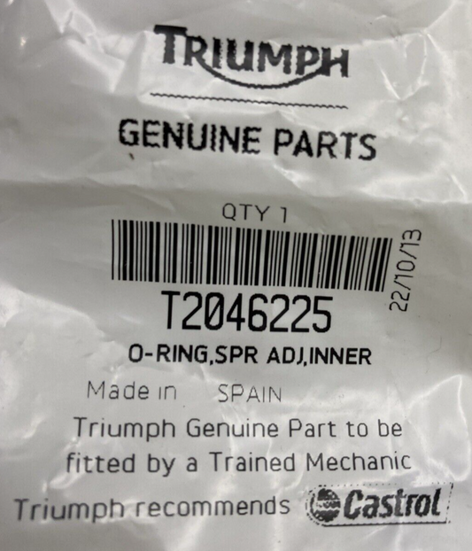 NEW GENUINE TRIUMPH T2046225 O-RING, Spr Adj, Inner