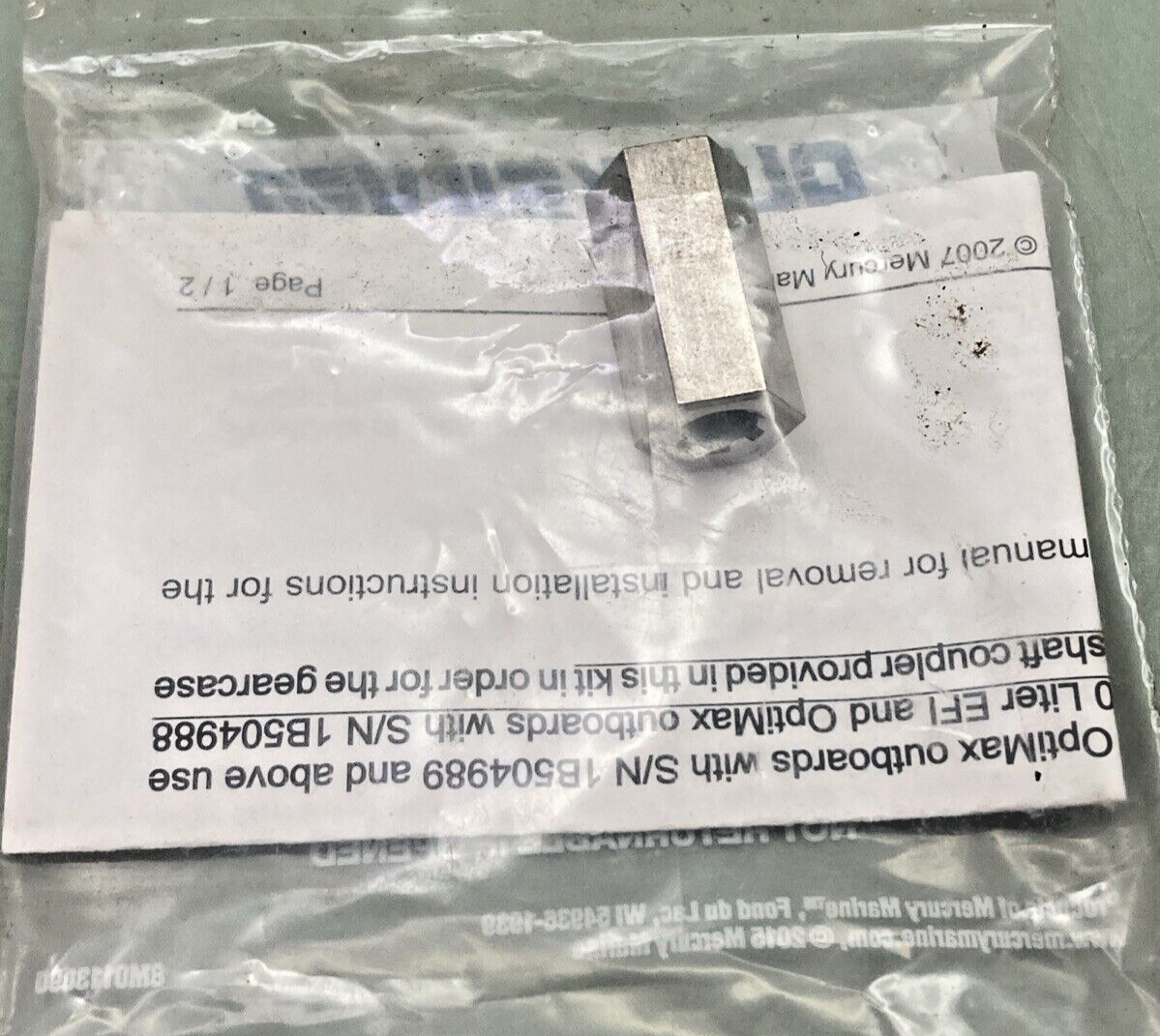 NEW GENUINE MERCURY QUICKSILVER 56-67098A05 COUPLER PARTS BAG