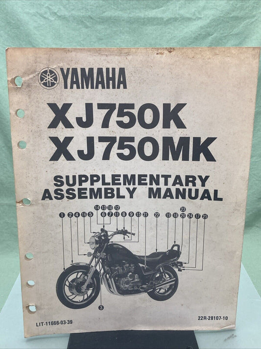 YAMAHA LIT-11666-03-39 XJ750K XJ750MK SUPPLEMENTARY ASSEMBLY MANUAL 22R-28107-10