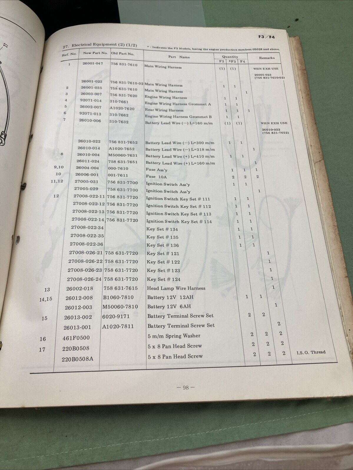 GENUINE KAWASAKI PARTS CATALOG MODEL 175 F3/250 F4 NO. 6924