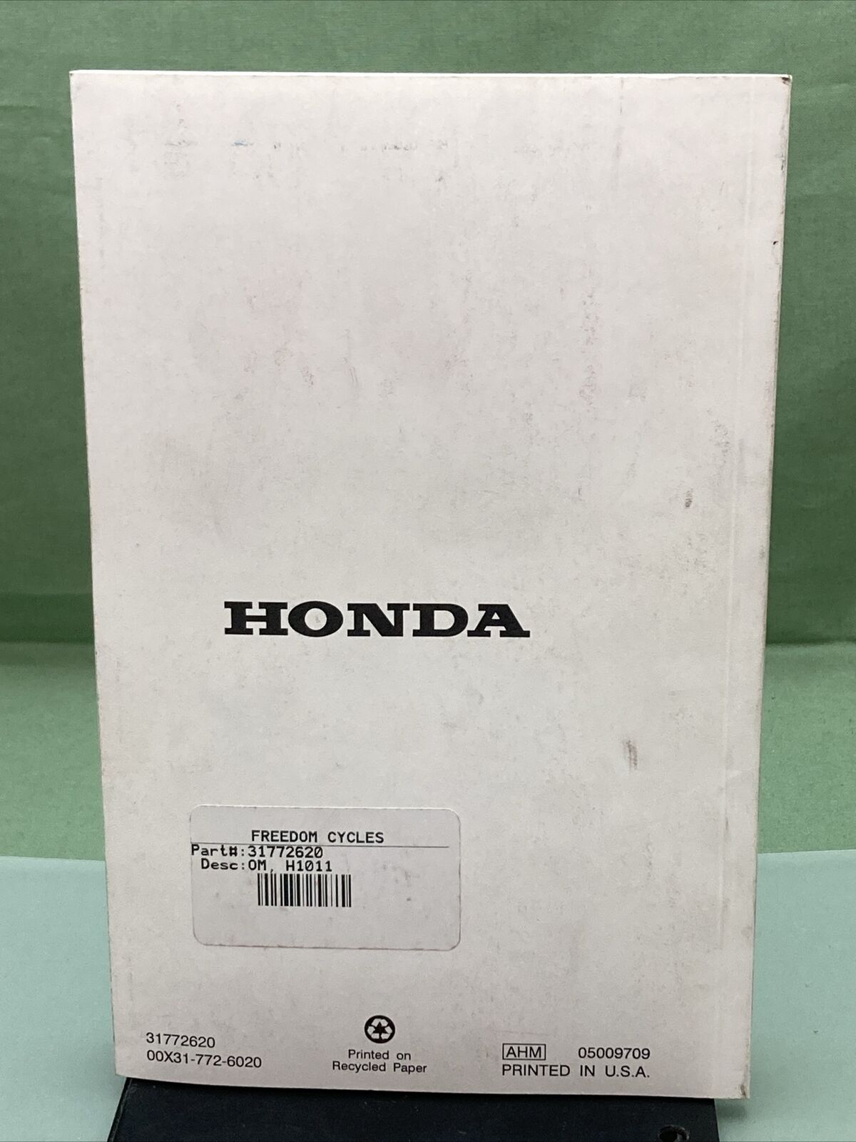 GENUINE HONDA 31772620 HARMONY H1011S/H1011R/H1011HS RIDING MOWER OWNER'S MANUAL