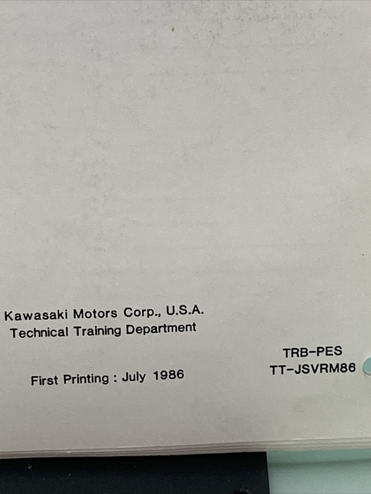 GENUINE KAWASAKI TRB-PESTT-JSVRM86 JET SKI VIDEO REFERENCE MANUAL