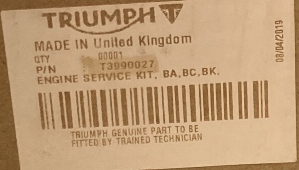 NEW GENUINE TRIUMPH T3990027 ENGINE SERVICE KIT COMPLETE