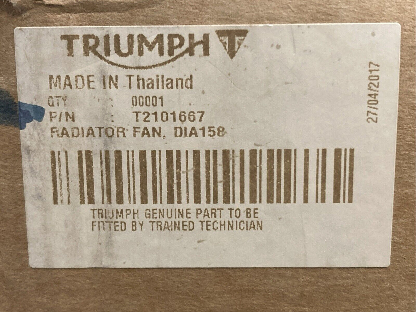 NEW GENUINE TRIUMPH T2101667 Fan, Radiator Bonneville Bobber, Bonneville